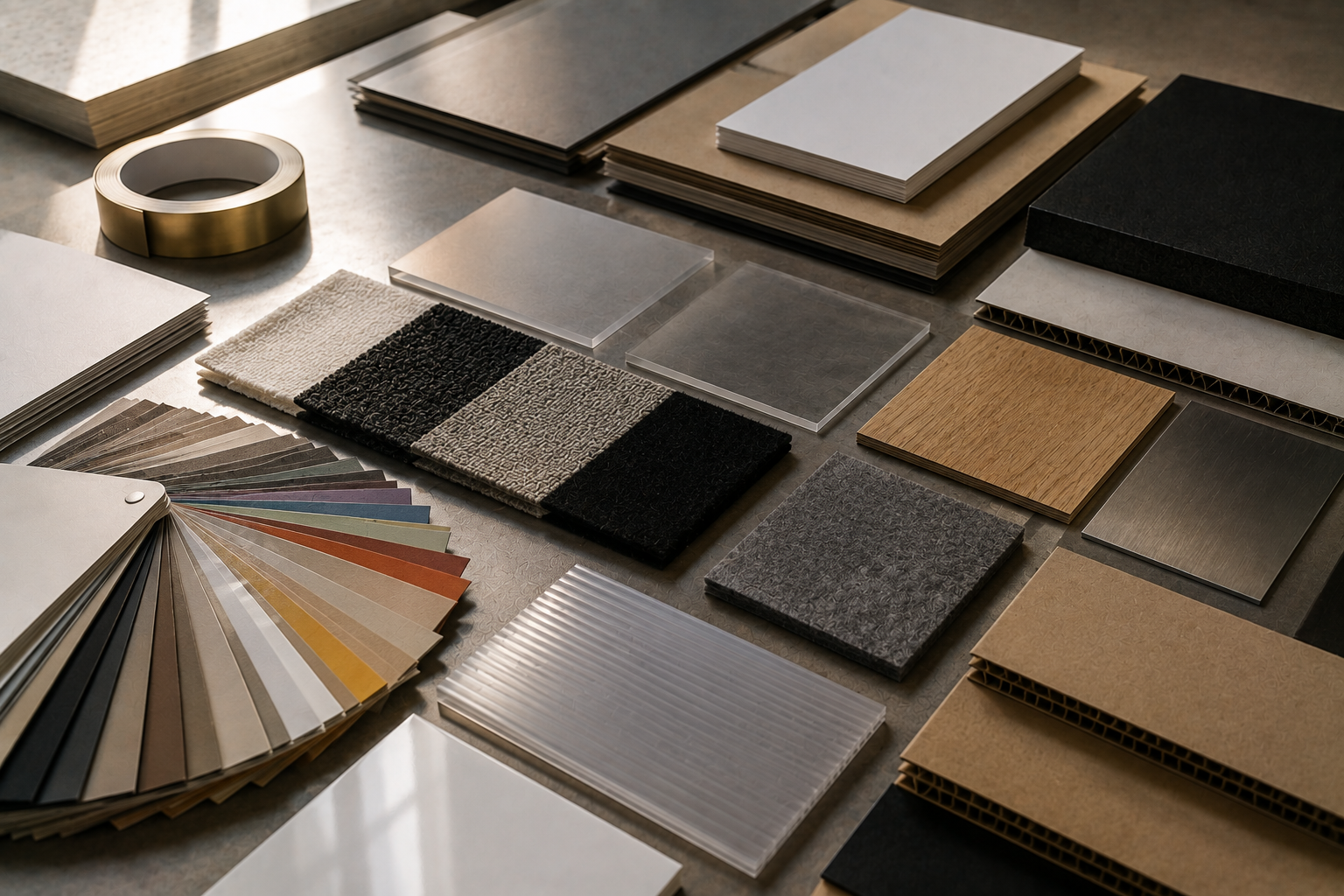 Geordende bibliotheek van printmaterialen en substraten